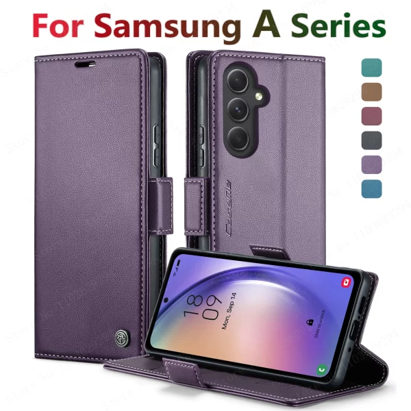 Luxury Leather Wallet Case for Samsung Galaxy A16 5G - Image 3