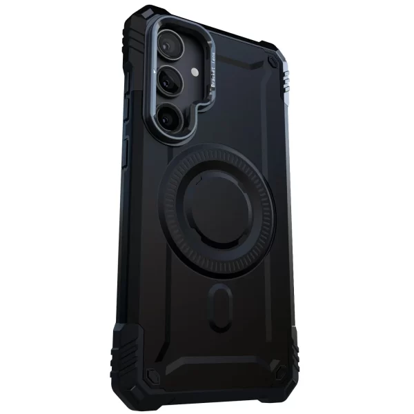 For Samsung Galaxy S25+ S25 Plus S25 5G Lens Stand Case Hybrid Shockproof Rugged Heavy Duty Phone Magnetic Cover Black - Image 4